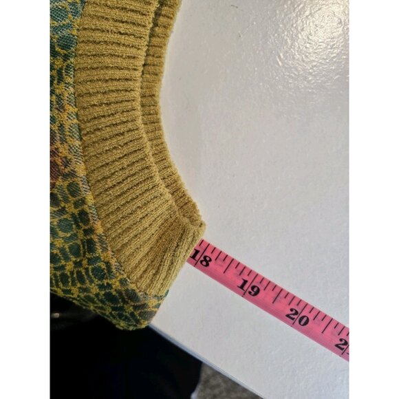 Full Zip ids Express Collection Yellow Collared Sweater Vest Sz L Psychedelic - Picture 6 of 7